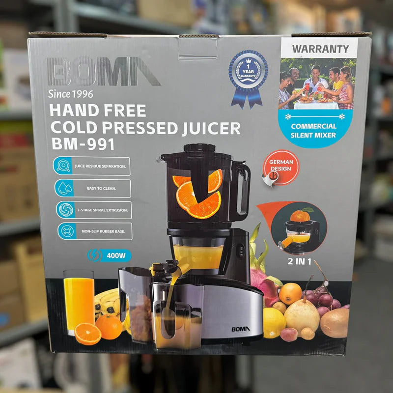 Boma 2 in 1 Full Mouth Cold Pressed Juicer BM-991