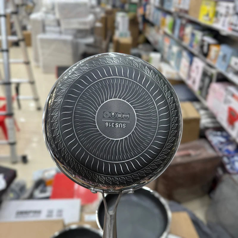 Laser Coated Honeycomb SS Frypan