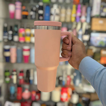 Stylish Insulated 1200ml Tumbler with Handle & Straw-SHM