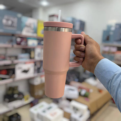 Stylish Insulated 1200ml Tumbler with Handle & Straw-SHM