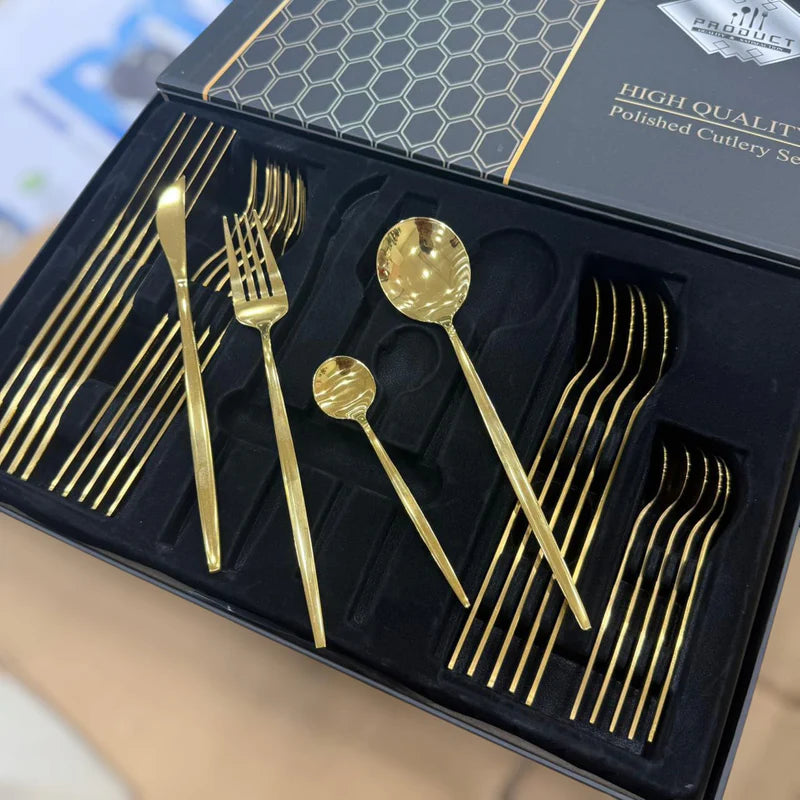 SH High Quality 24pcs Polished Cutlery Set